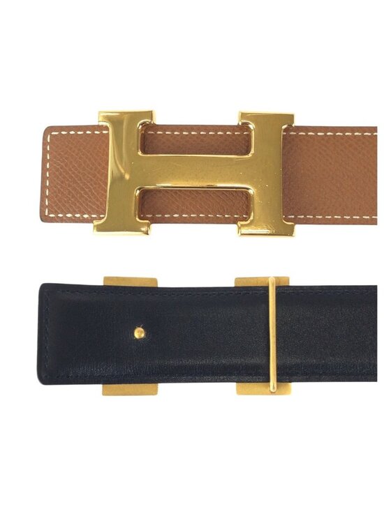 Hermes Reversible 68 Gold Brown Black Calf Belt main image 7
